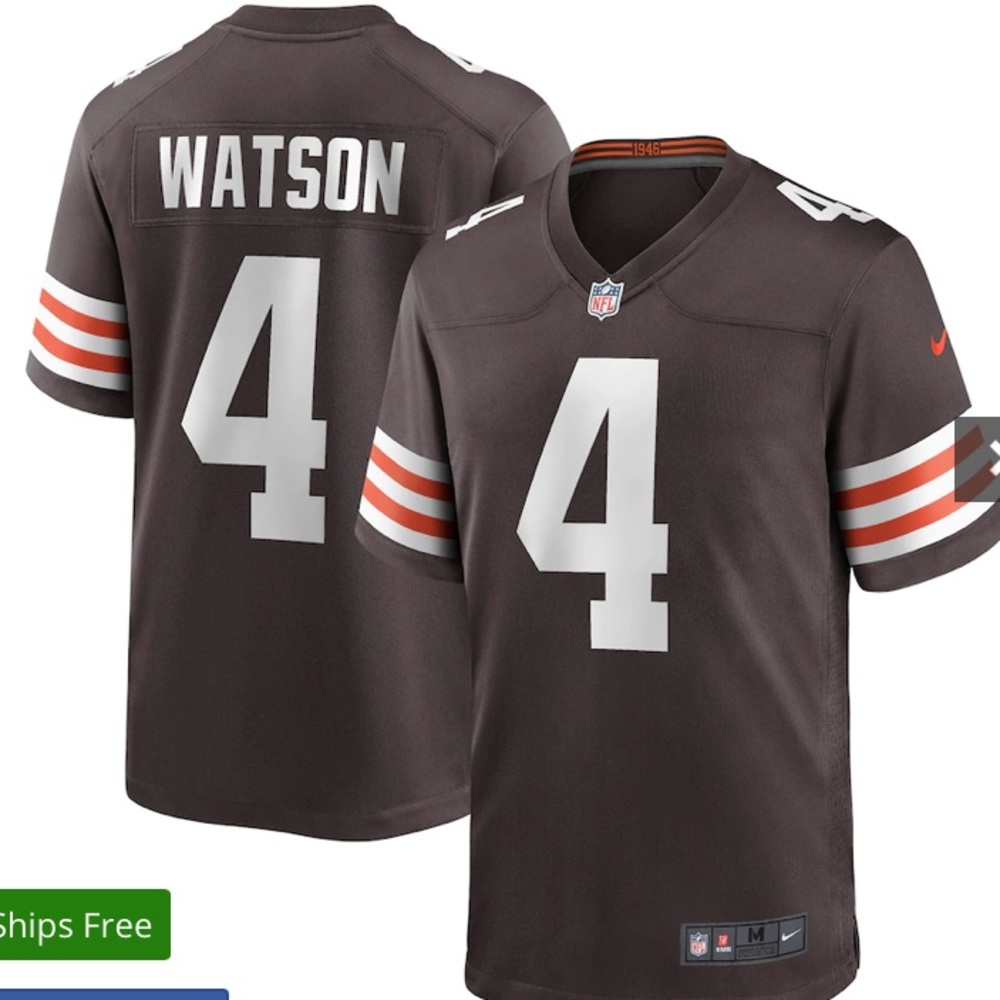 Men's Cleveland Browns Deshaun Watson Nike Brown Game Jersey
